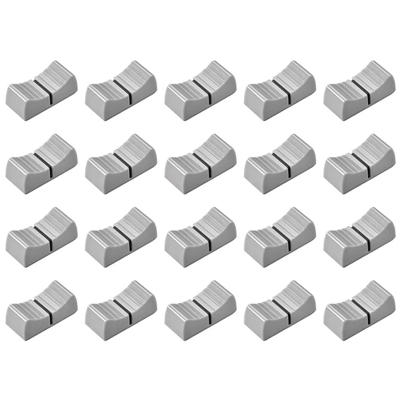 

100Pcs 24Mmx11mmx10mm Console Mixer Slider Fader Knobs Replacement For Potentiometer Gray Knob Black Mark