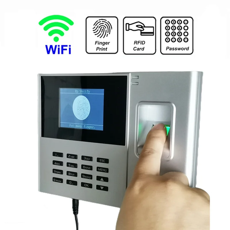 Time System Fingerprint Time And Attendance Machine System Wifi 2000Mah Battery Easy To Use US Plug