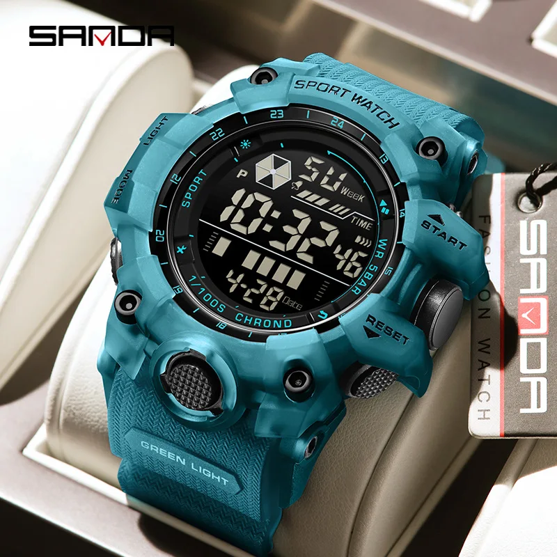 SANDA 6229 Military LED Sports Watch G Style Waterproof Outdoor Clock Multi Functional Men's Digital Electronic Orologio Da Uomo