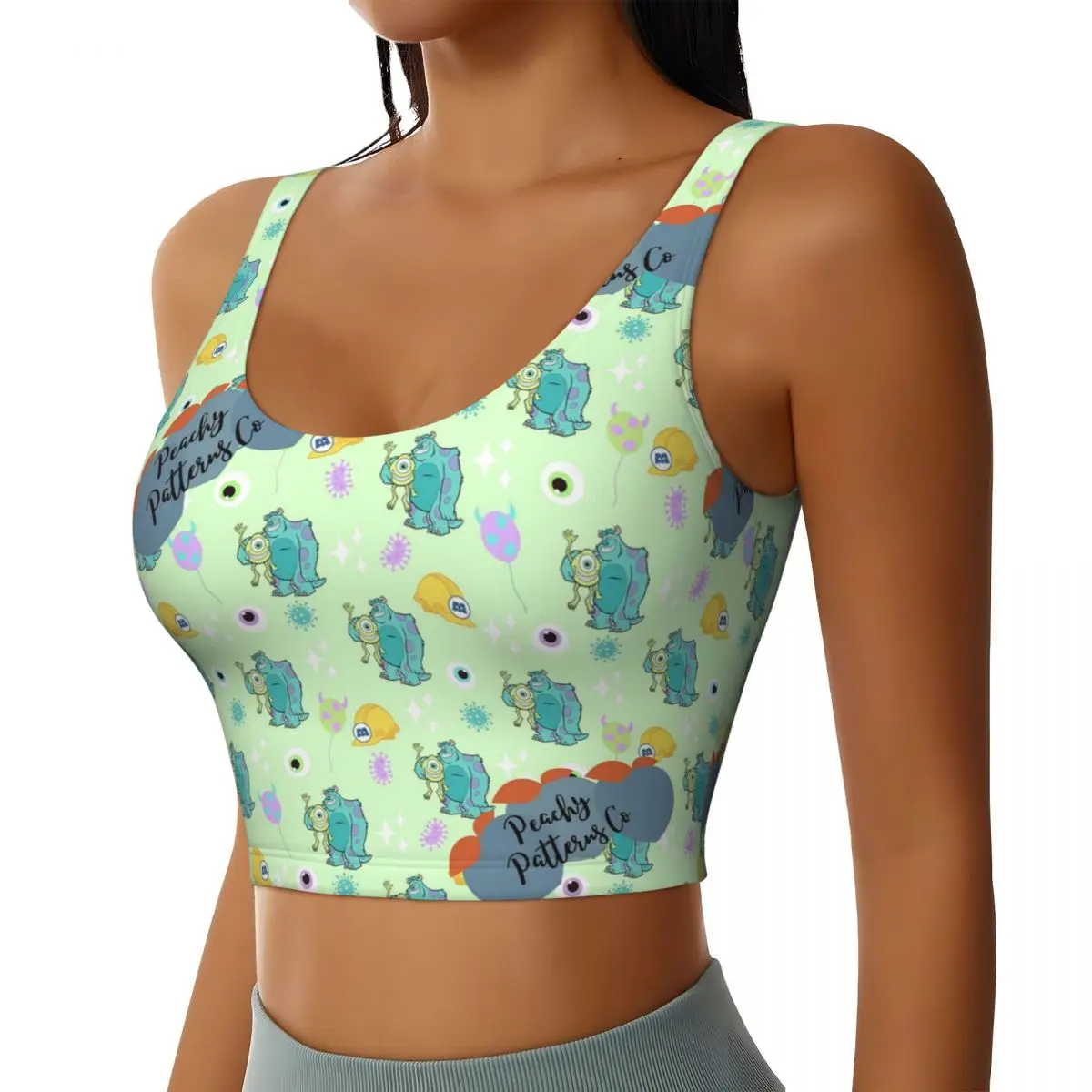 Custom Monsters University Mike And Sulley High Impact Sports Bras Women's Seamless Workout Yoga Crop Tank Tops