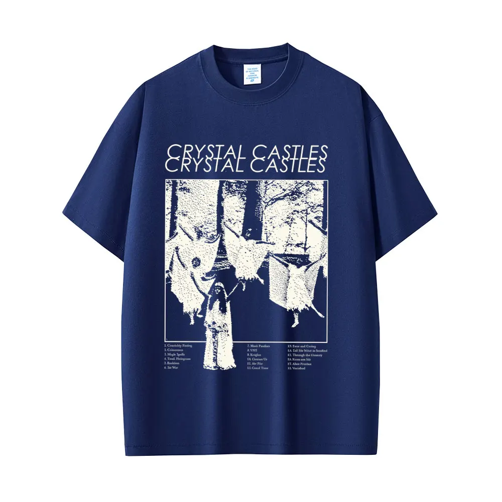Crystal Castles Band T-shirt Men's Hip Hop Rock Oversized Short