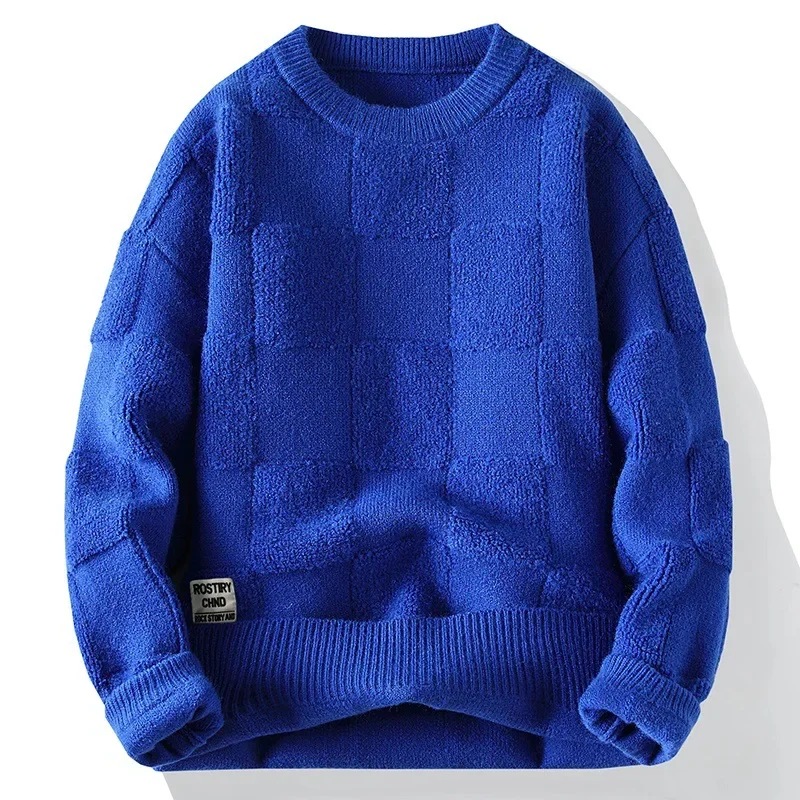 

New Winter Men O-neck Knitted Pullovers Man Fleece WarmTurtlenecks Sweaters Man Casual Sweaters Quality Male Pullovers Size 4XL