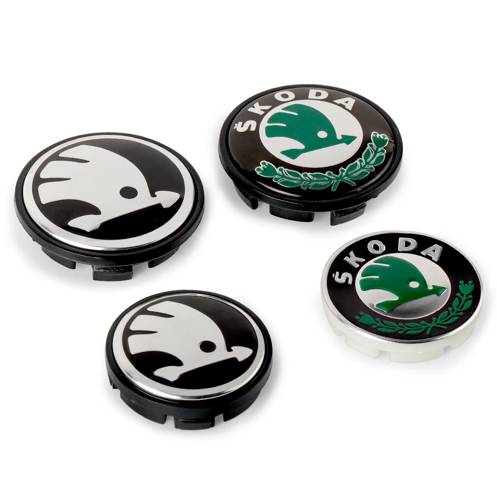 4pcs 55mm 65mm Car Original Wheel Center Cover Hub Cap Emblem Replacement For Skoda Yeti octavia Superb Kodiaq Karoq Rapid Fabia view 4
