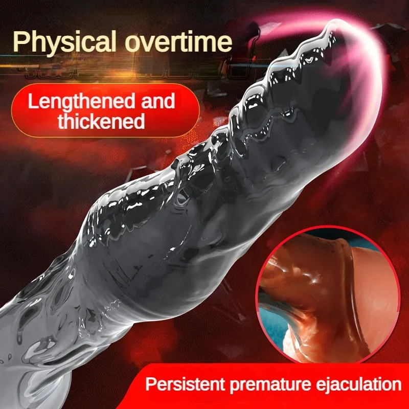 Extend 7cm Penis Enlargement Sleeve Vibrator Cock Ring Reusable Condoms Sex Toys for Men G Spot Vibrating Delay Ejaculation