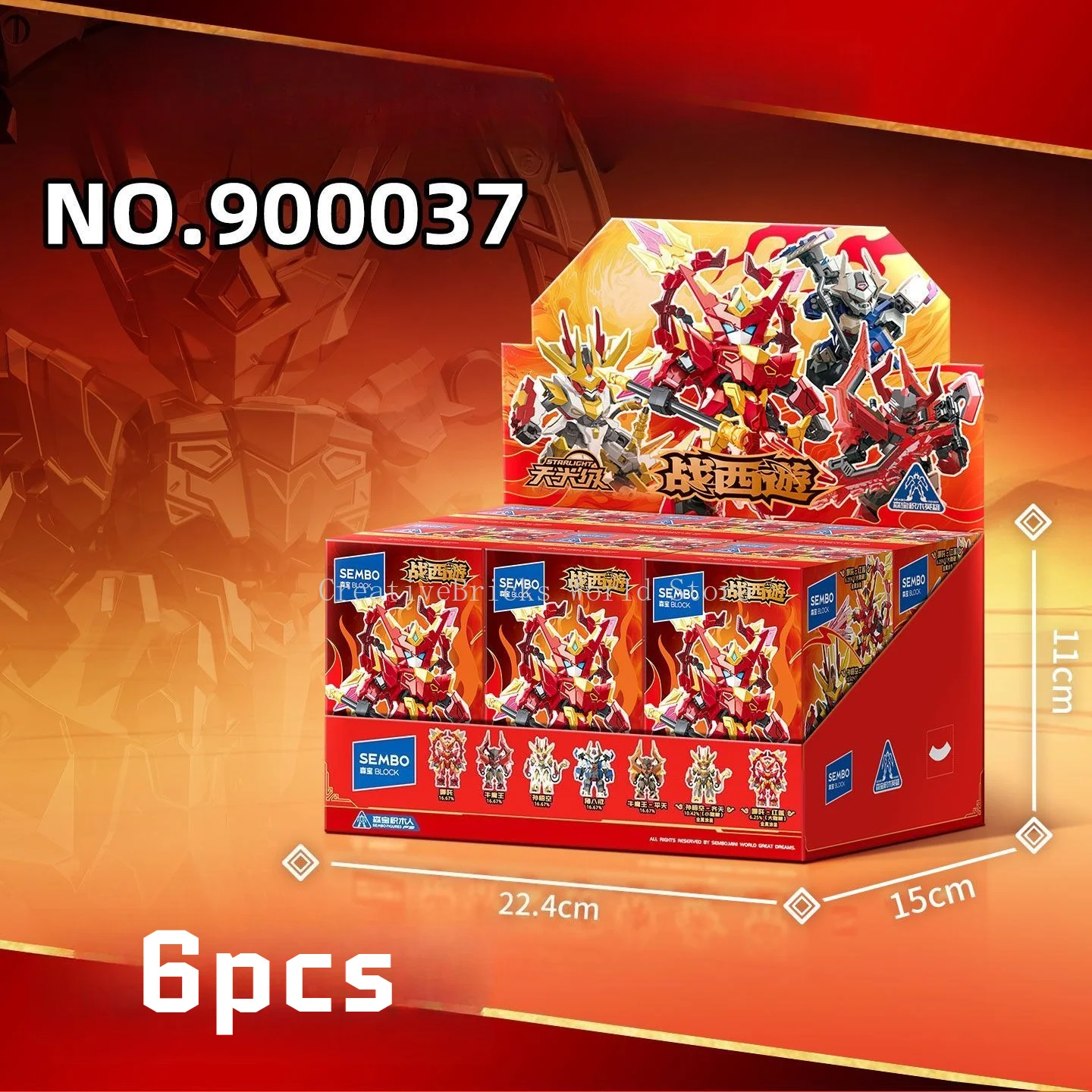 SEMBO Bouwstenen Reis naar het Westen Sun Wukong Nezha Figuur Vormbaar Bouwstenenmodel Verjaardagscadeau Montage Speelgoed