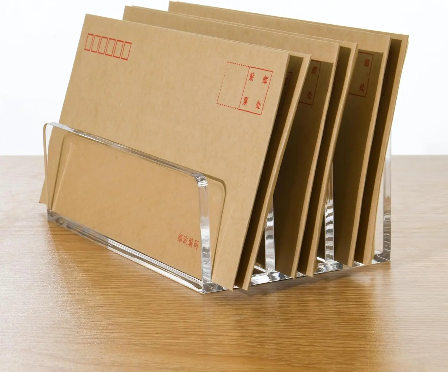 Clear Acrylic Mail Holder with 3 Compartments – Vertical Letter Sorter for Desk Organization, Bills, Documents, Notebooks, Home Office view 6