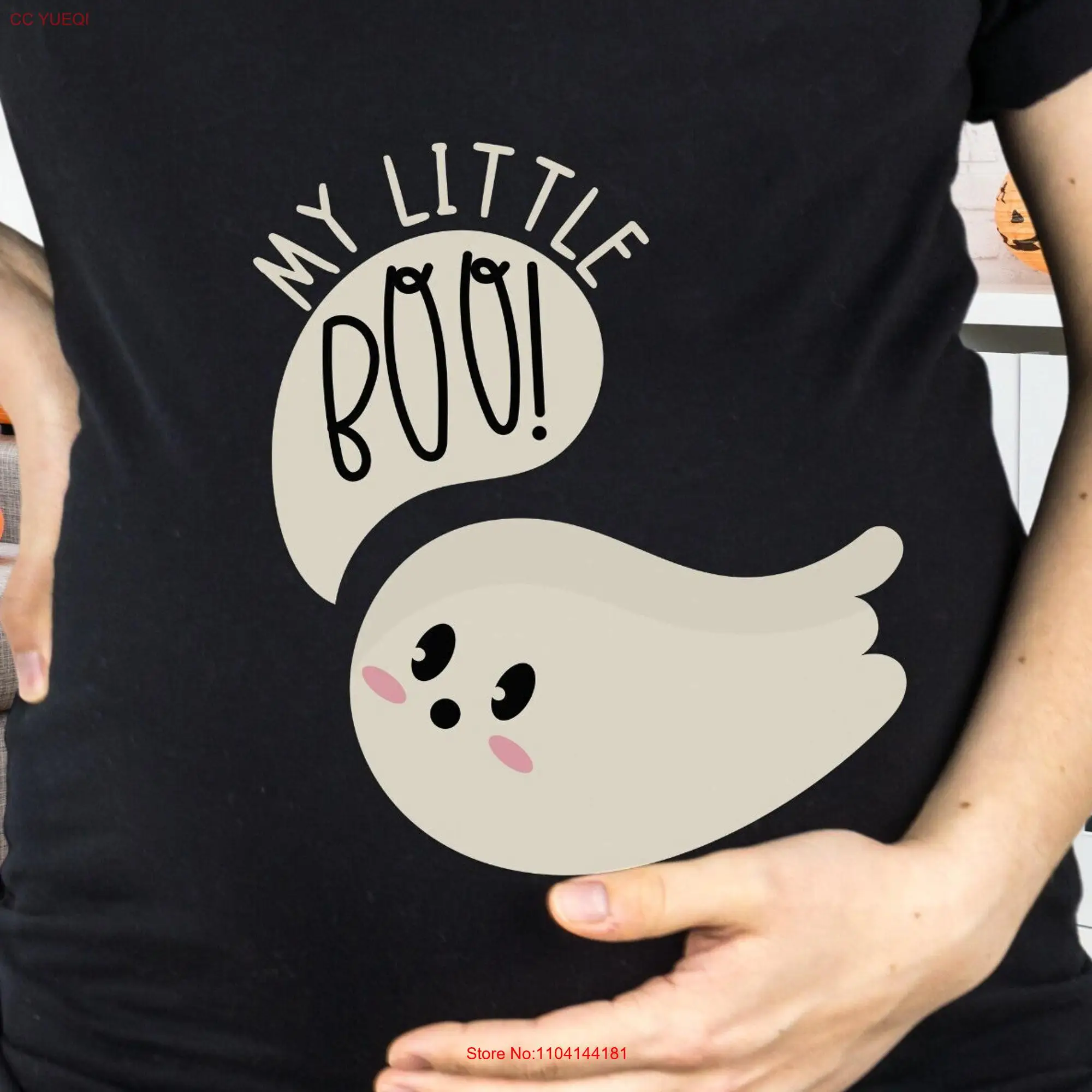 Halloween Pregnancy T Shirt Mom Ghost for New Mommy Cute Maternity Clothes Pregnant Mama Costume My Little Boo