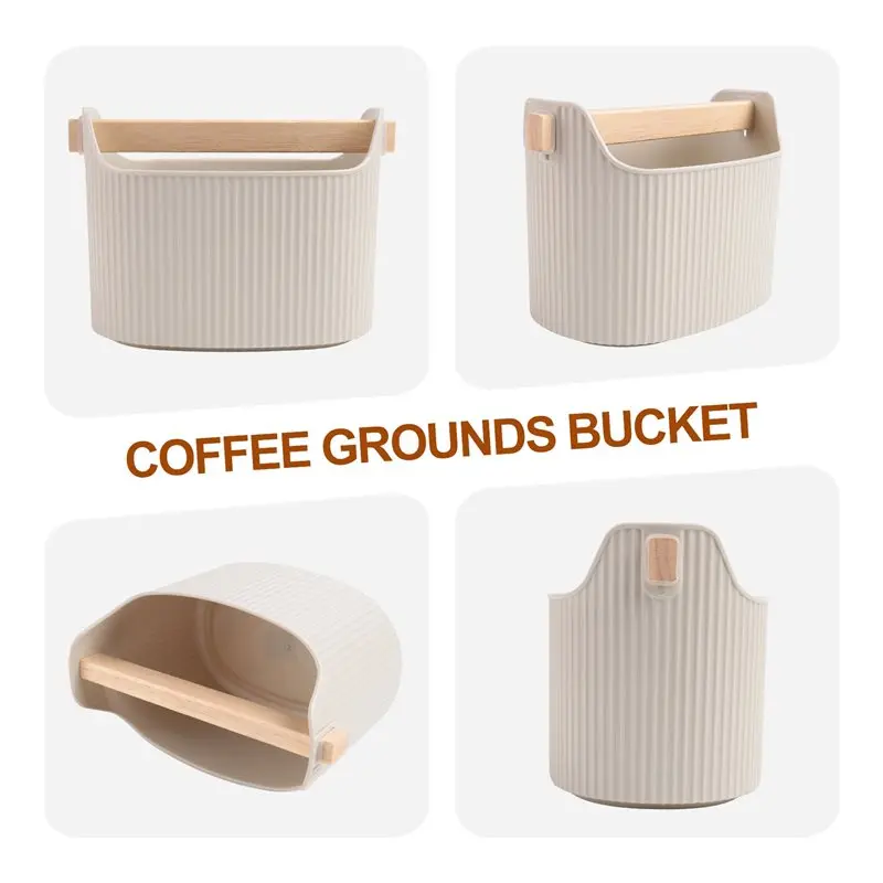J1UL1N Coffee Knock Box Large Capacity Espresso Grounds Container Powder Beveled Residue Dump Bucket Maker Tools