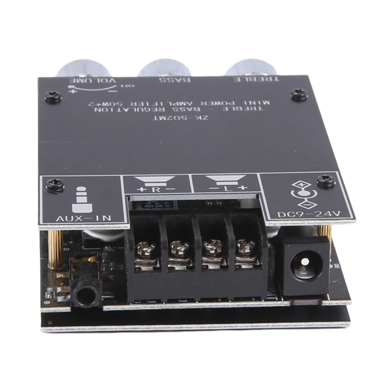 Papan Amplifier Stereo Audio, ZK-502MT 502L Bluetooth 2.0 saluran daya tinggi papan Amplifier Stereo Audio 2X50w suara Bass AMP