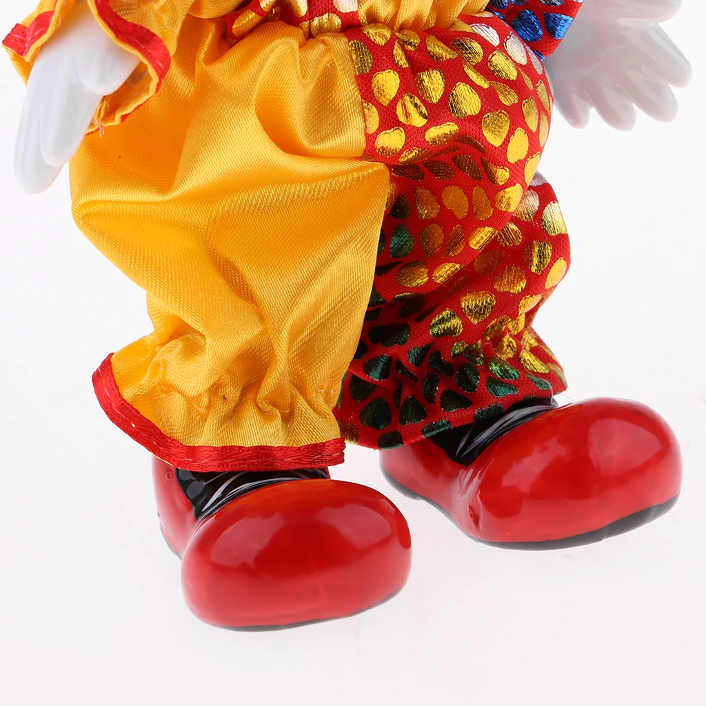 Vintage Clown Doll Standing Doll Colorful Children Christmas Gift Home Decor Funny Clown Halloween Decoration for Kids Display