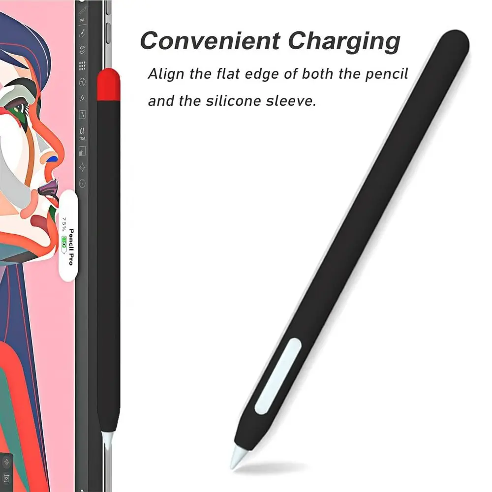 Silicone Tablet Pencil Case Anti Slip Waterproof Touch Screen Pen Cover Colorful Ergonomic Stylus Sleeve for Apple Pencil Pro/2