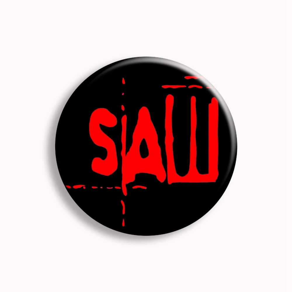 Classic Horror Movie Saw 2004 Button Pin Funny Adam Meme Cartoon Brooch Badge Bag Accessories Fans Collect Friends Gifts