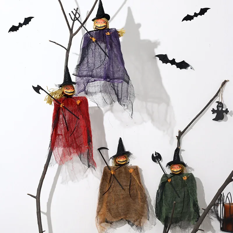 Horror Halloween Pumpkin Doll Hanging Pendants Ghost Festival Supplies Trick Or Treat Happy Halloween Day Party Decor For Home