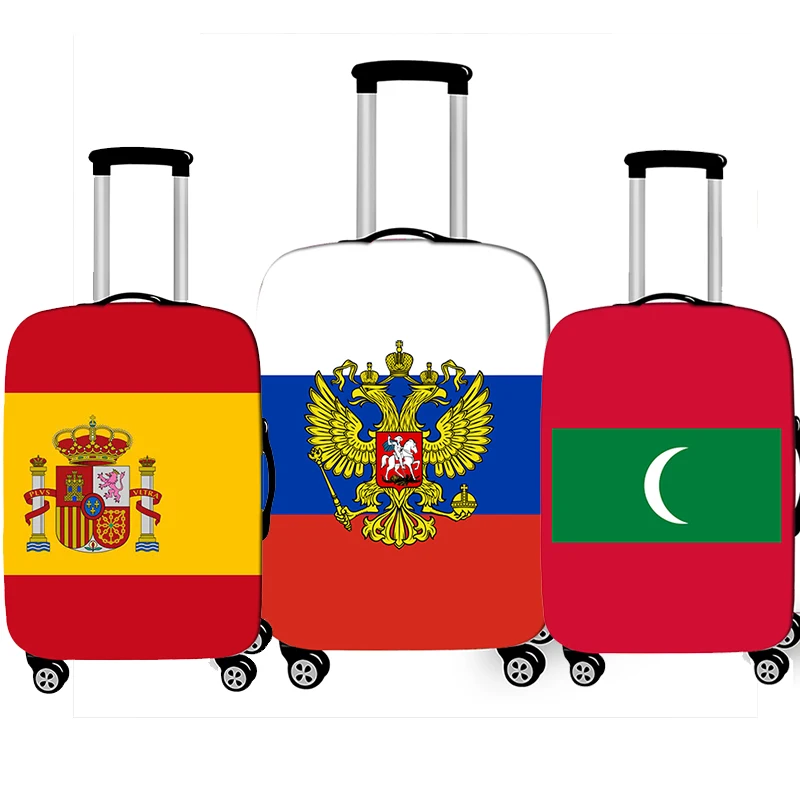 

Canada / Spain / Moldova National Flag Print Luggage Cover Elastic Trolley Case for Travel Anti-dust Organizers Suitcase Cover