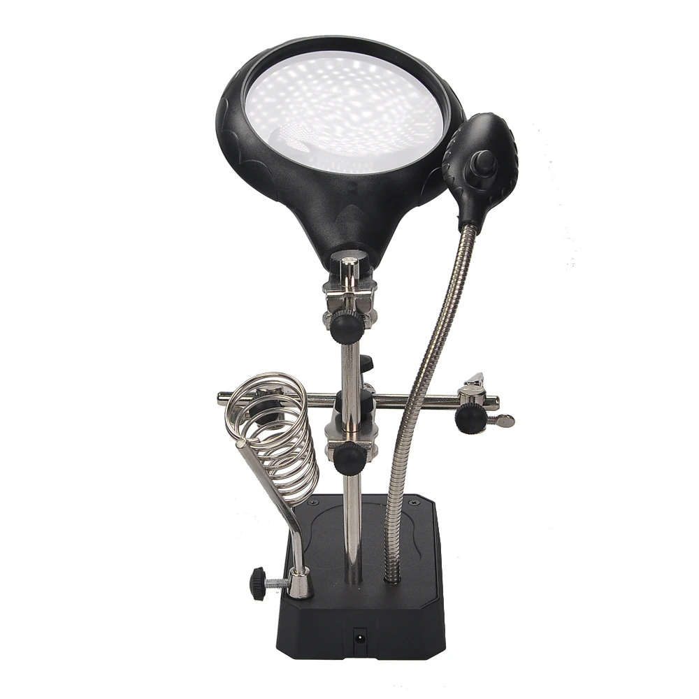 magnifier 2,5 x 5X 3rd piece, aid Clip, LED lighting, hand welding stand, magnifying glass, Lens Repair with bracket clip