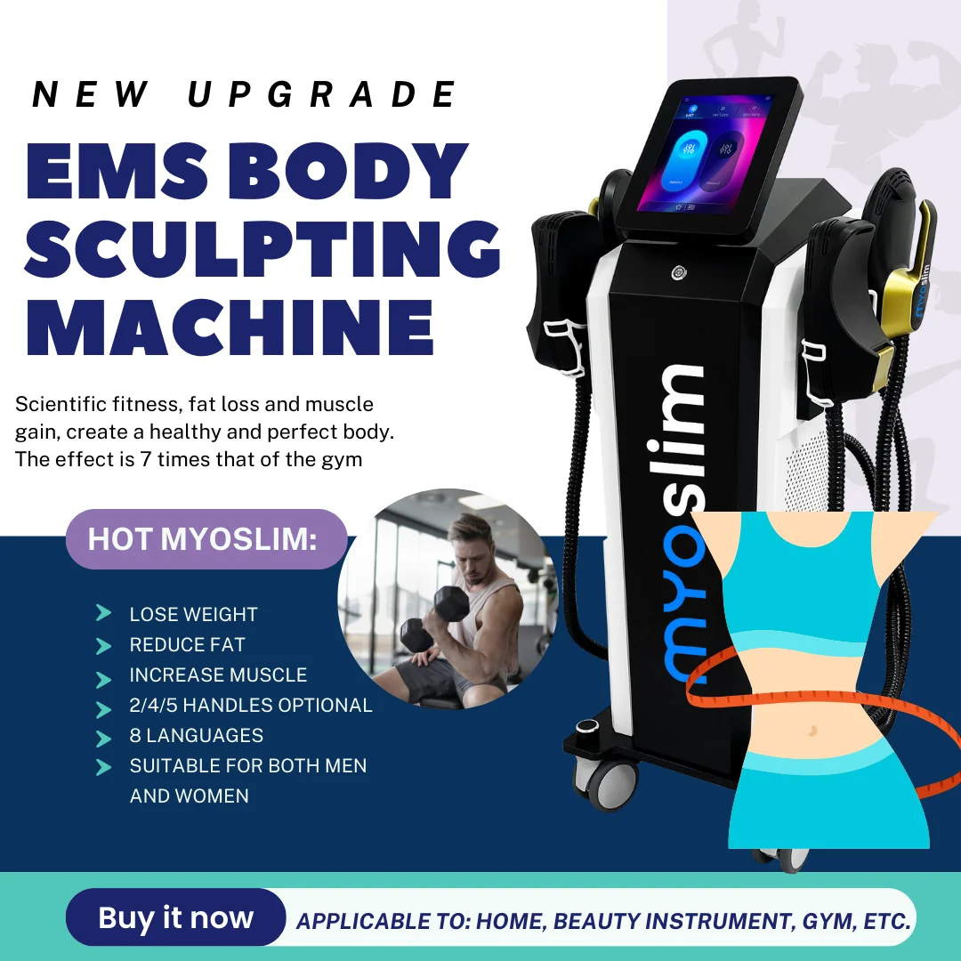 

Body Sculpting Body Contouring Machine EMS System Reduce Belly Fat Build Abs MYOSLIM RF Technology 6500W 200HZ 15T HI-emt