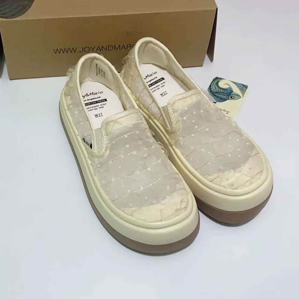 

Женские слипоны Mary Summer Thi Bot: универсальные низкие лоферы из канваса с широким носком