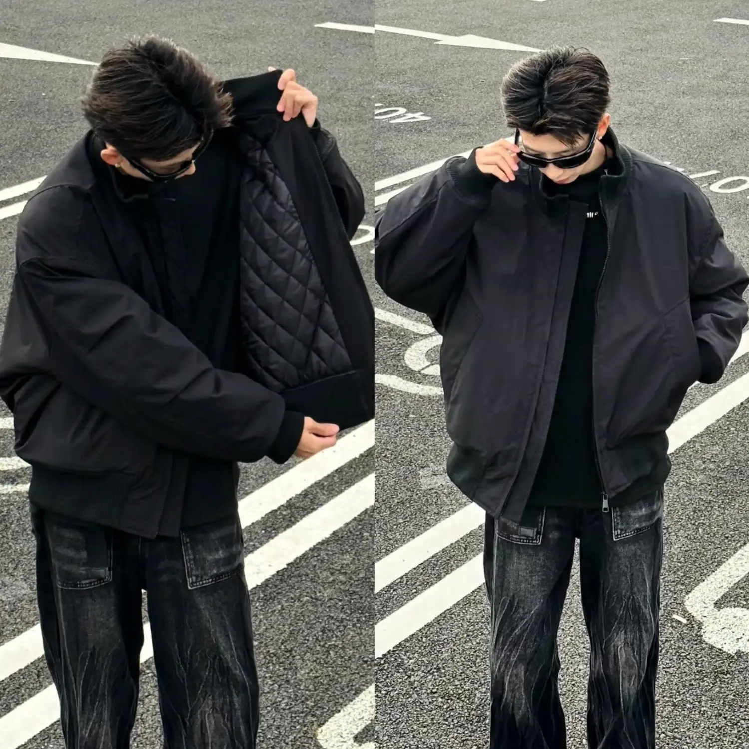 

American Sle Pilot Jaet Men's Winter Faion Outerwear Cold-resistant Stand Collar Cotton Clothes Waterproof Casual Coat