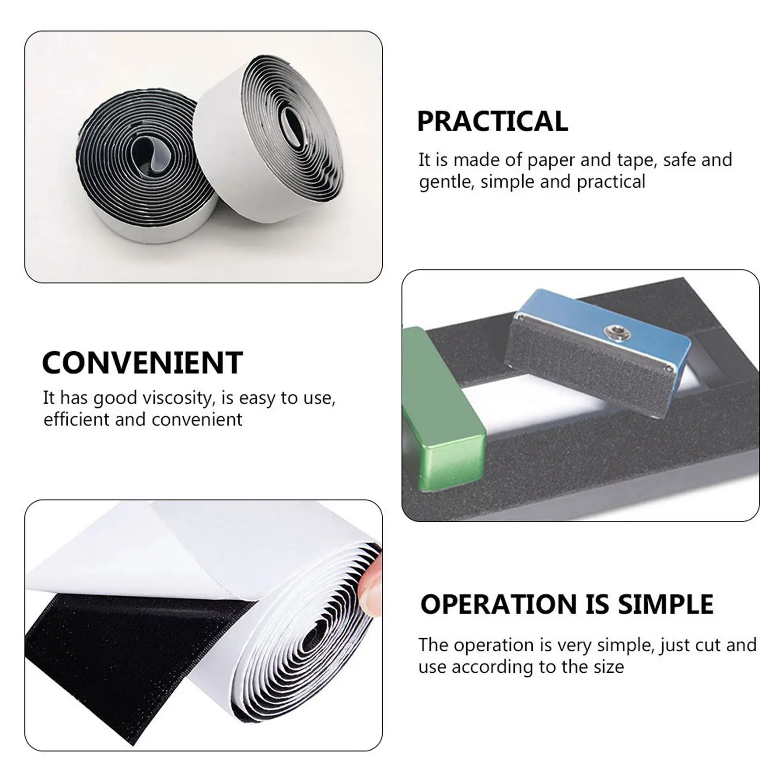 4 Rolls Installation Tape Guitar Effector Pedal Fastener Strong Adhesive Stabilization Fixation Hook Loop Tape Strips Electric