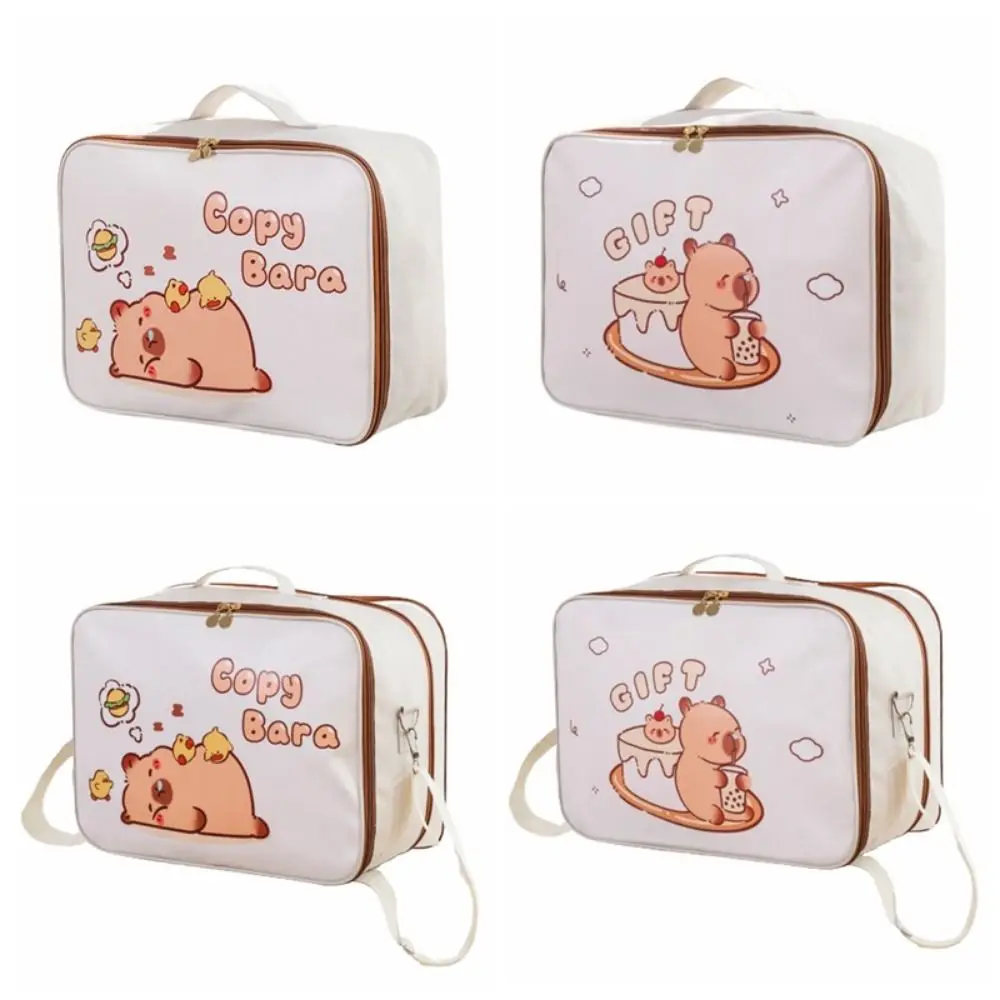 Borsa creativa del capibara del fumetto Borsone da viaggio con cerniera Kawaii Organizzatore portatile di articoli da toeletta di grande capacità