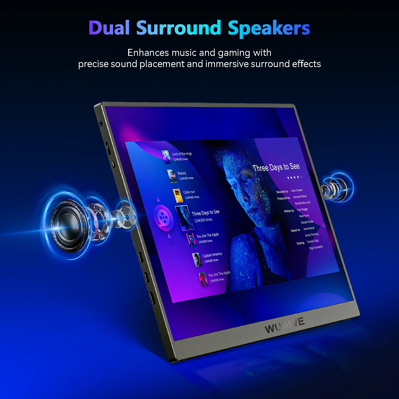 Imagem -02 - Monitor Portátil para Jogos com Suporte Integrado Hdr e Nsync Usb c Externo 100 Srgb 16 in 1200p 120hz