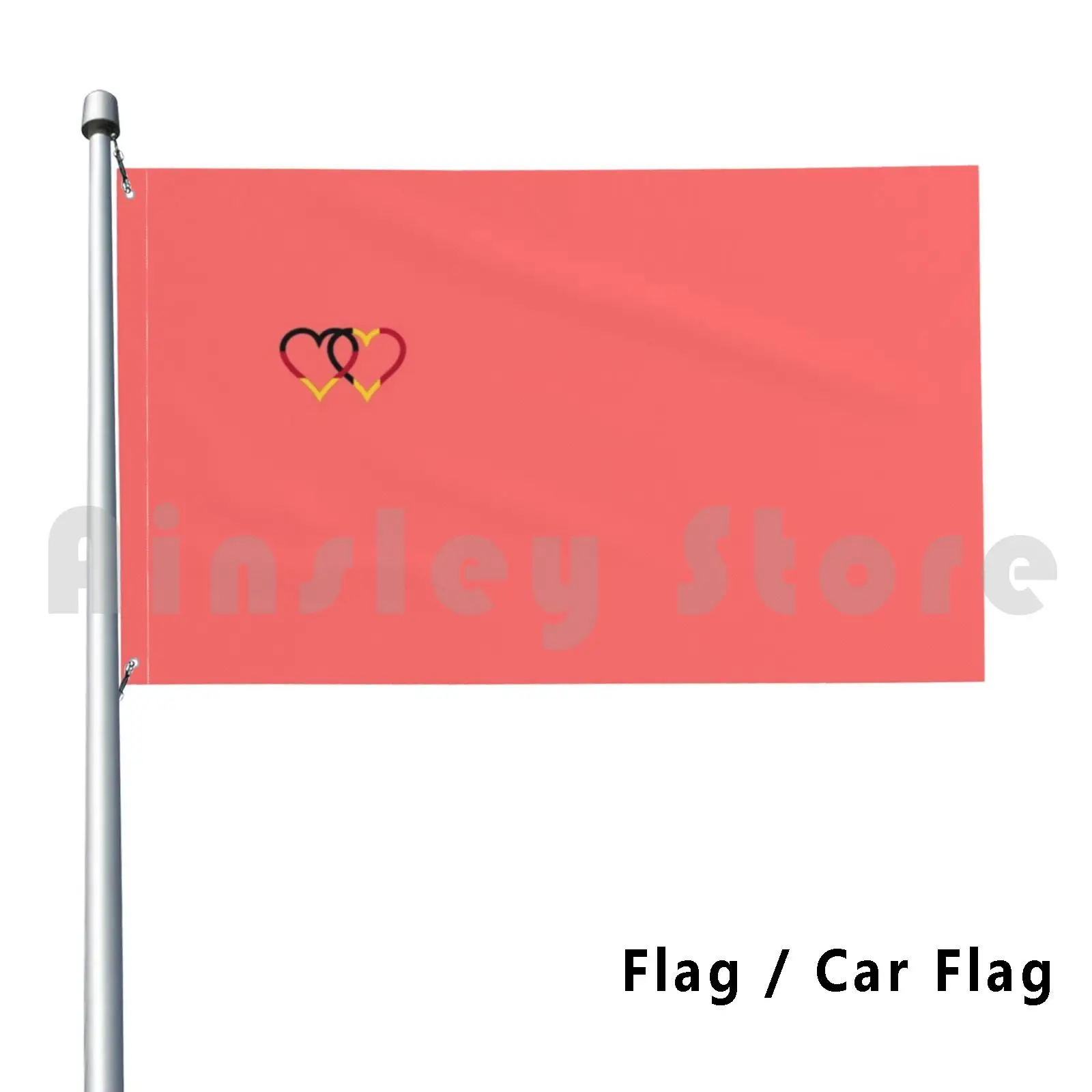 Belgium & Germany Flag As Two Hearts Color Pink Flag Car Flag Printing Custom Belgium And Germany Belgium Germany