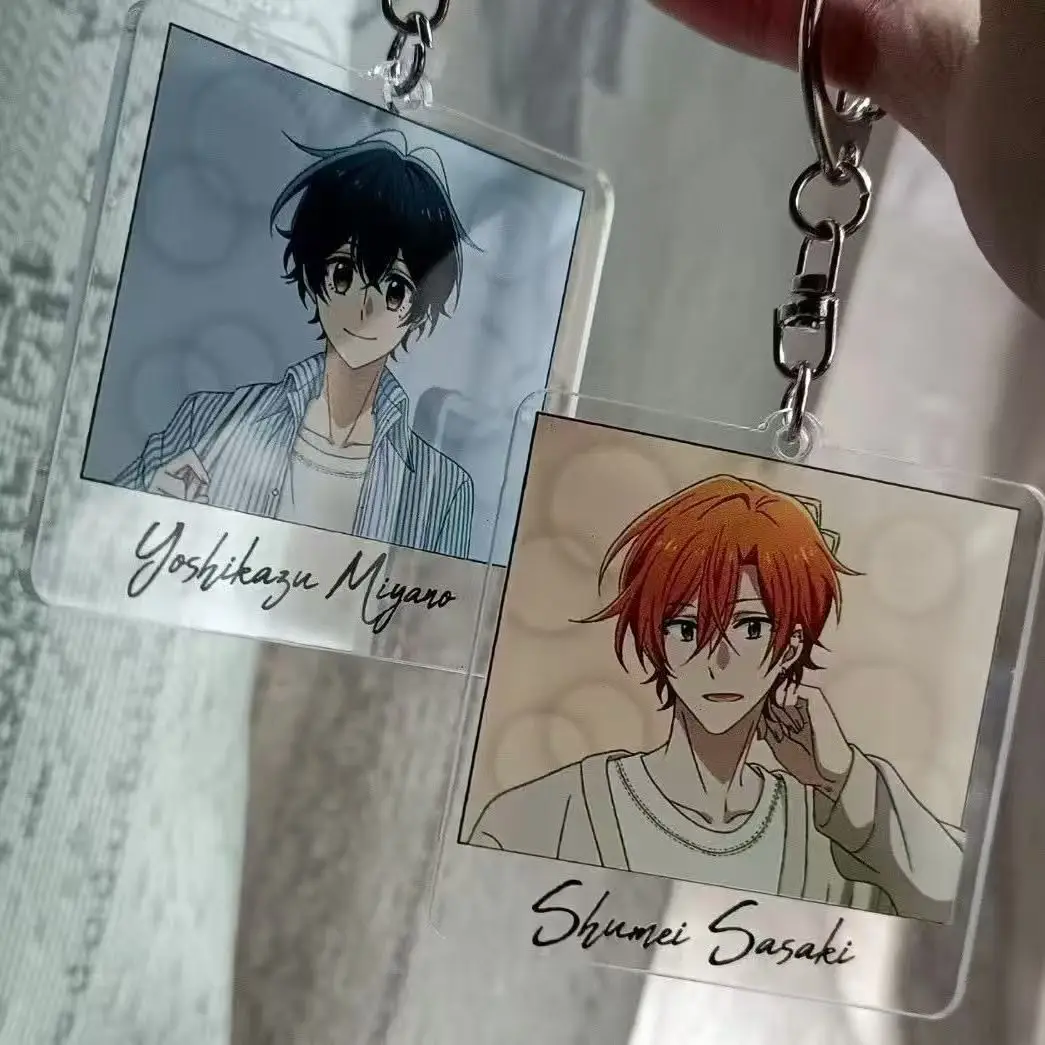2Pcs Anime Sasaki and Miyano Acrylic Keychain Backpack Pendant Decor Keyring Accessories Teen Boys BL Manga Fans Birthday Gift