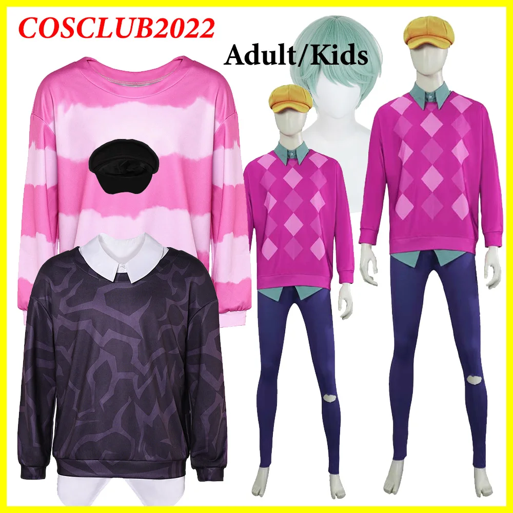 

Adult Kids Saja Boys Baby Cosplay Shirt Hat Wig Demon Cartoon Hunters Roleplay Hoodie Coat Costume Suit Halloween Party Clothes