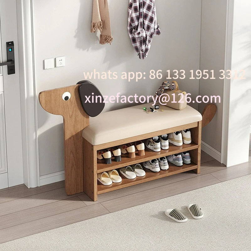 

Customizable simple shoe stool living room home shoe rack soft bag seat cushion