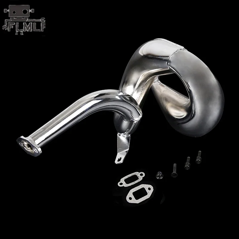 FLMLF Metal Exhaust Pipe Kit for 1/5 HPI ROFUN BHAH King Motor ROVAN BAJA 5B 5T Truck Rc Car 23CC ~ 45CC Engines Parts