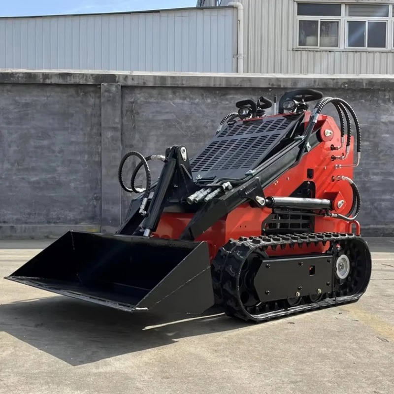 Low Impact Rubber Track Skid Steer Loader Diesel Powered 4 Functions In One For Landscaping On Slopes And Delicate Ground