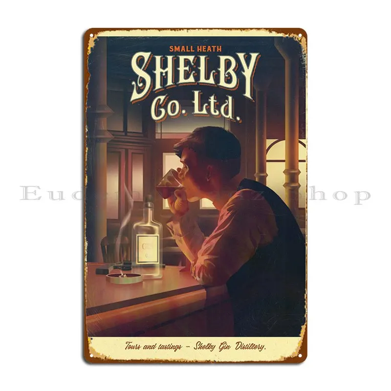 Shelby Gin Distillery Metal Signs Party Wall Pub Pub Garage Decoration Character Tin Sign Poster