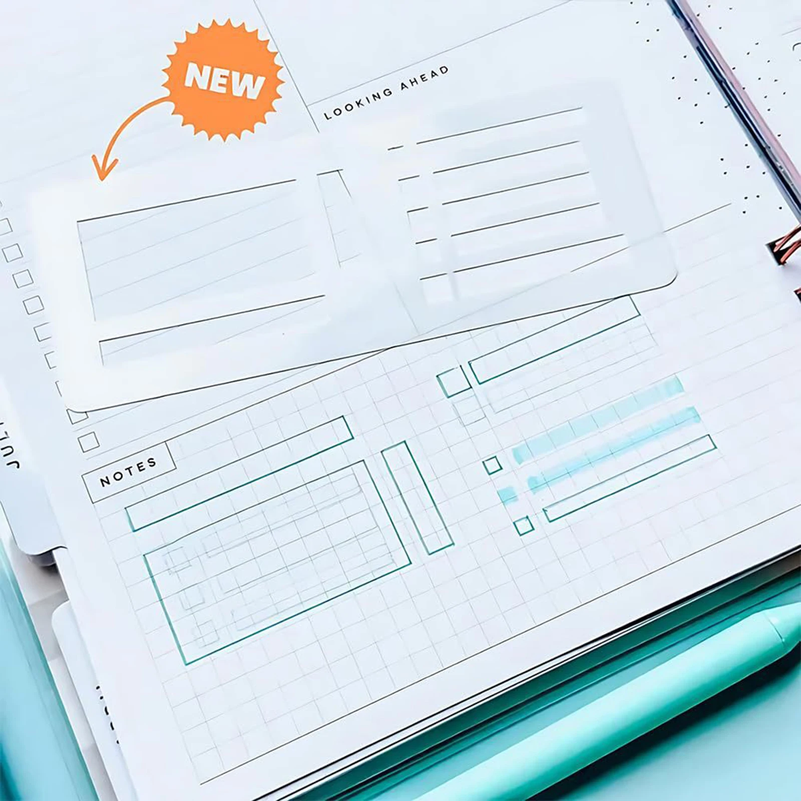 Elastyczny szablon do notowania z siatką punktową, szablony do rysowania, wielorazowy zestaw szablonów ręcznie robionych z linijką do dzienników i listów kontrolnych.