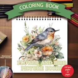 Coloring Book - 7.87x 7.87 inches 32 pages of cute bird coloring book - perfect gift for family or friends