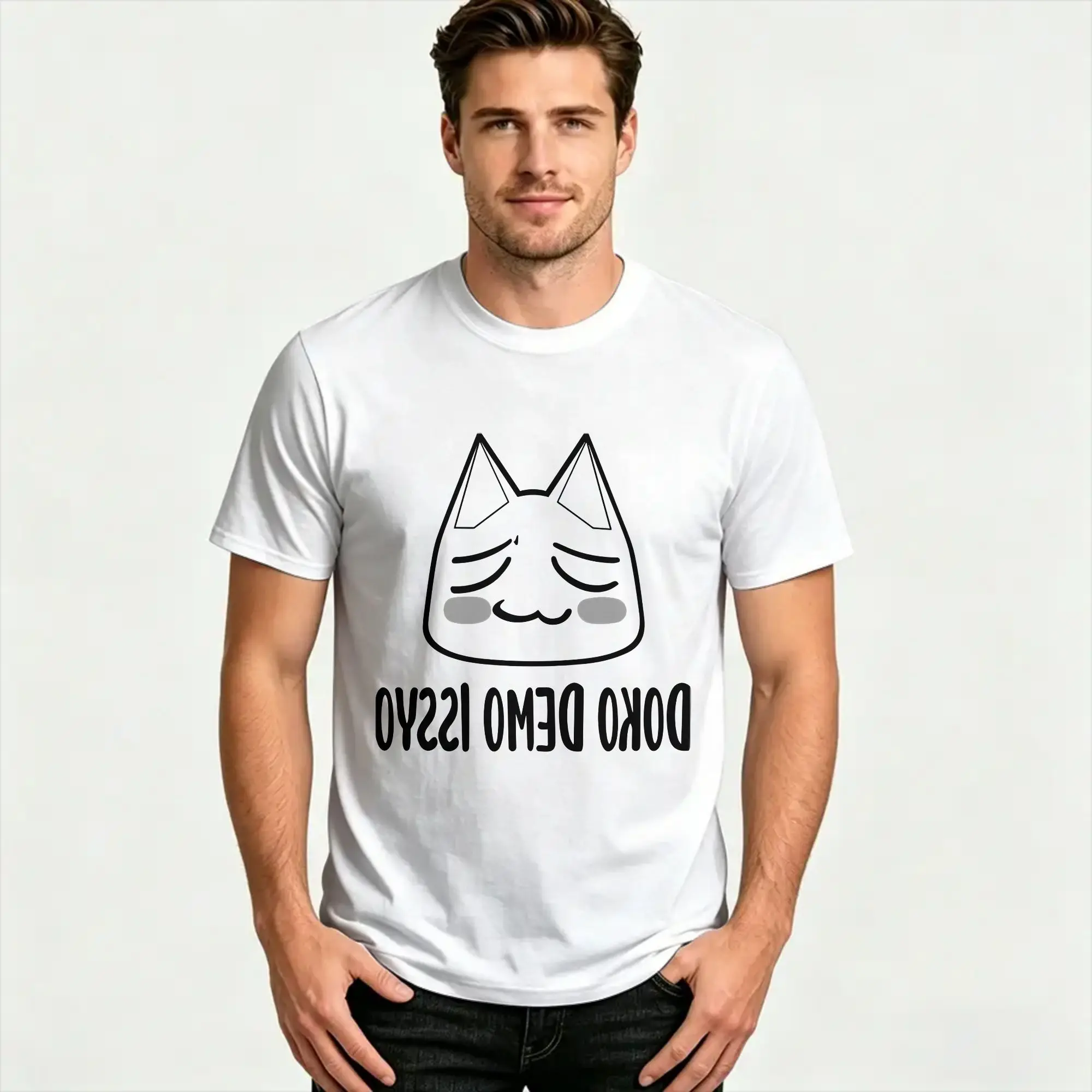 Men Women's T-Shirt  Toro Inoue Cat Pure Cotton Tees Dokodemo Issho Doko Demo Issyo T Shirt Round Neck Clothes Plus Size