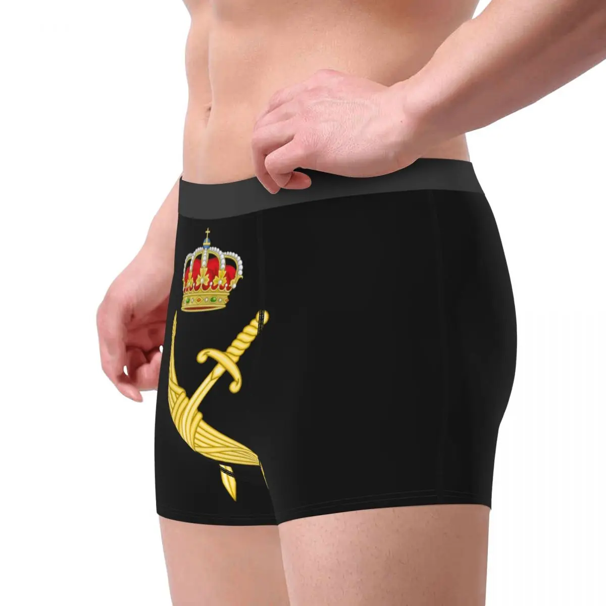 Custom Emblem Of The Spanish Civil Guard Boxers Shorts Panties Male Underpants Stretch Spanish Coat Of Arms Briefs Underwear