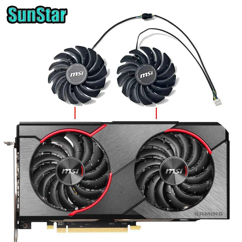 

New 4PIN 87MM PLD09210S12HH 0.4A 12V RX 5600 Graphics card cooling fan,For RADEON RX 5600 5700 XT MECH OC Graphics Video Card