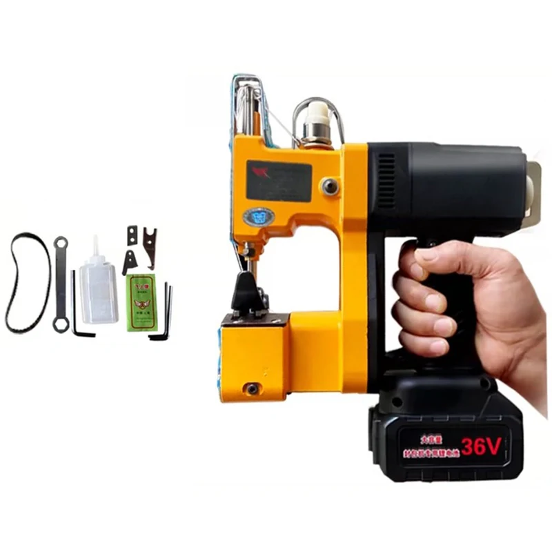 36V Lithium Rechargeable Portable Sewing Sealing Machine for Woven Rice Snake Skin-Bag Stitching Tool
