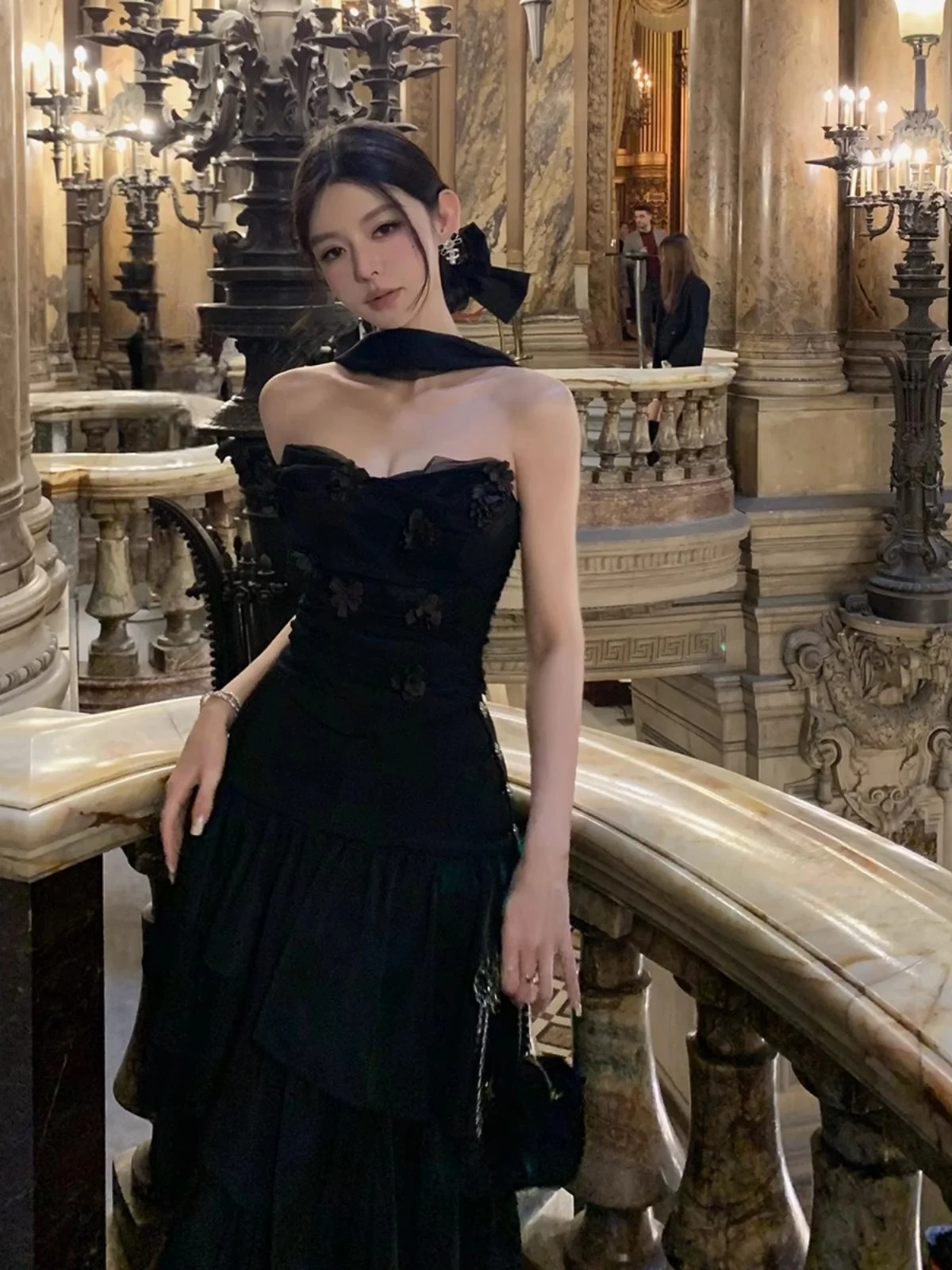 Good Morning Top da donna in pizzo foderato in pelliccia sintetica con design in fibra staccabile Fiori 3D Caldo dolce Sle Or Sve