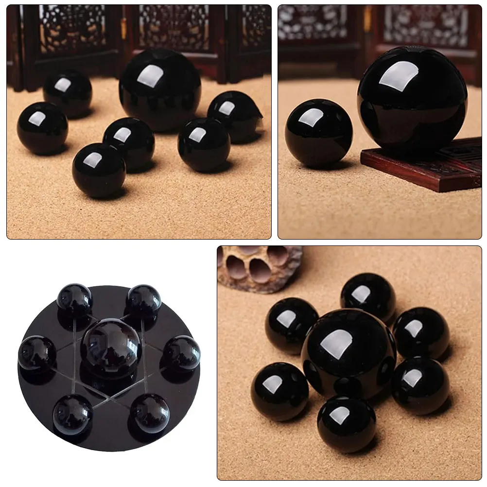 

Obsidian Crystal Ball 10cm Base 3cm Sides Home Office Decor Gift Seven Array Sphere Stylish Creative Party DIY