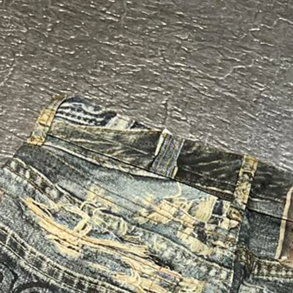 WFMD المرأة سوبر فضفاضة تناسب ممزق الجينز الرجال السراويل التالفة عارضة عالية الخصر ممزق تمتد الدنيم