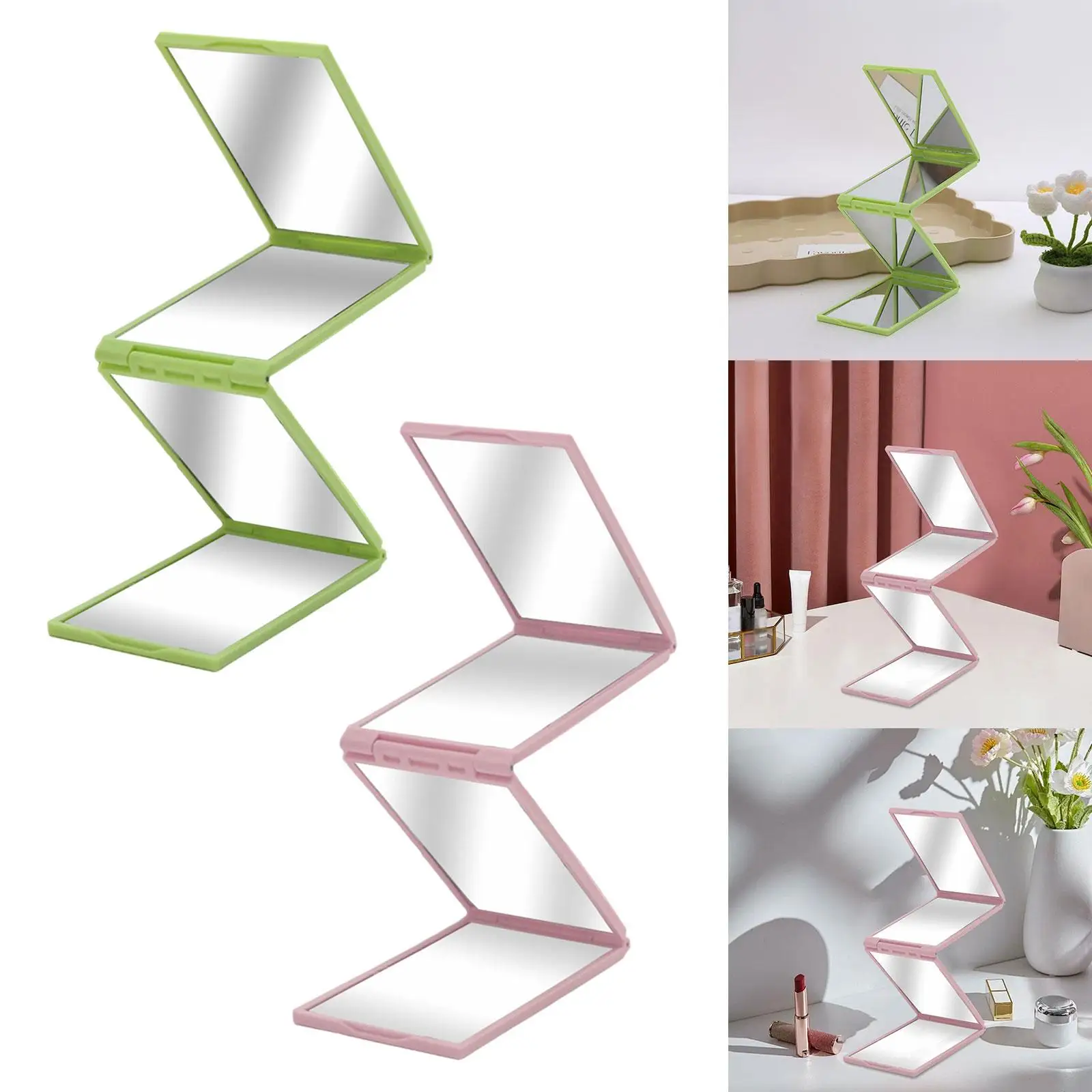 Foldable Makeup Mirror Compact 4 Ways Mirror Self Haircut Mirror for Men Women Handbag Hair Cuting Styling Vehicle Maintenance