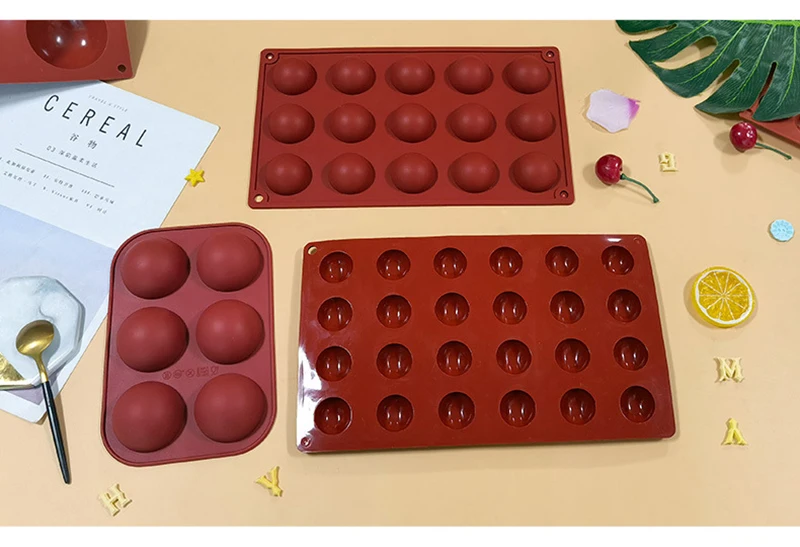Halbkugel-Silikon-Schokoladenform, halbe Kugel, Kuchenform, Silikonkuppel, Backformen, DIY, Pudding, Süßigkeiten, Gelee, Küche, Backwerkzeug – Detail 4