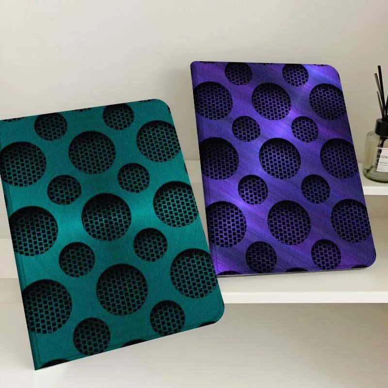 

Hollow Round Grid Pattern Gift For Apple iPad Pro Air 13 2 7th 6th 2025 M2 M3 M4 M512.9 13 inch Foldable Tablet Case