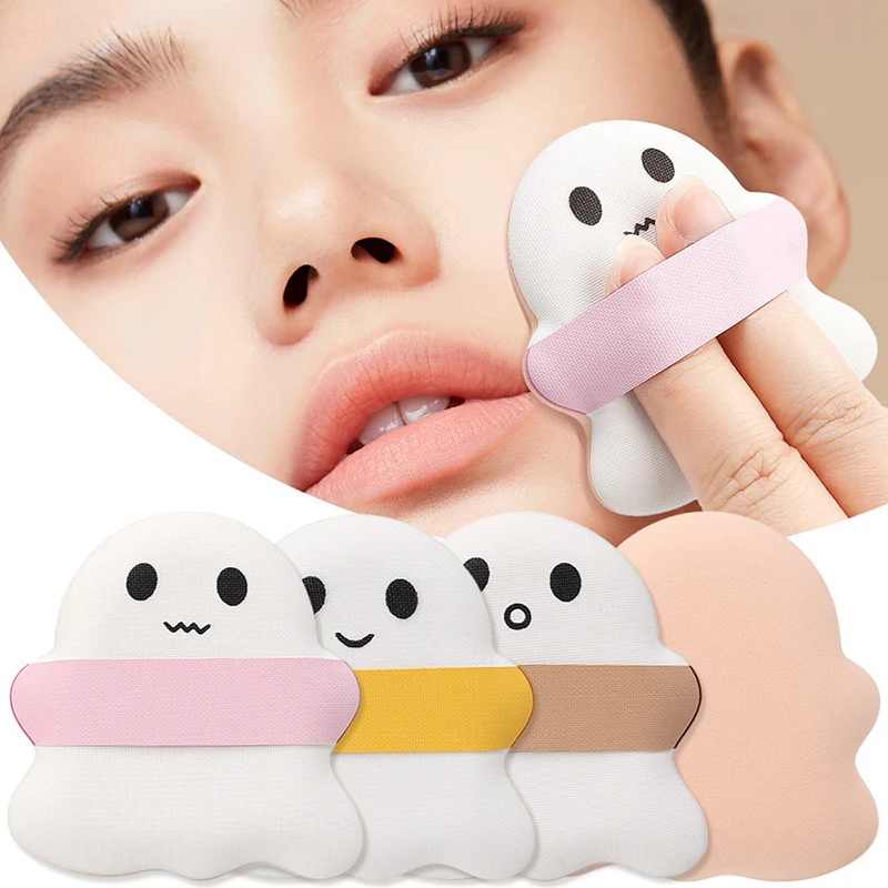 3 stücke Mini Make-up Schwamm Finger Make-up Puffs Geist geformte Mixer Puder Puff Foundation Puder Concealer Lidschatten Highlight