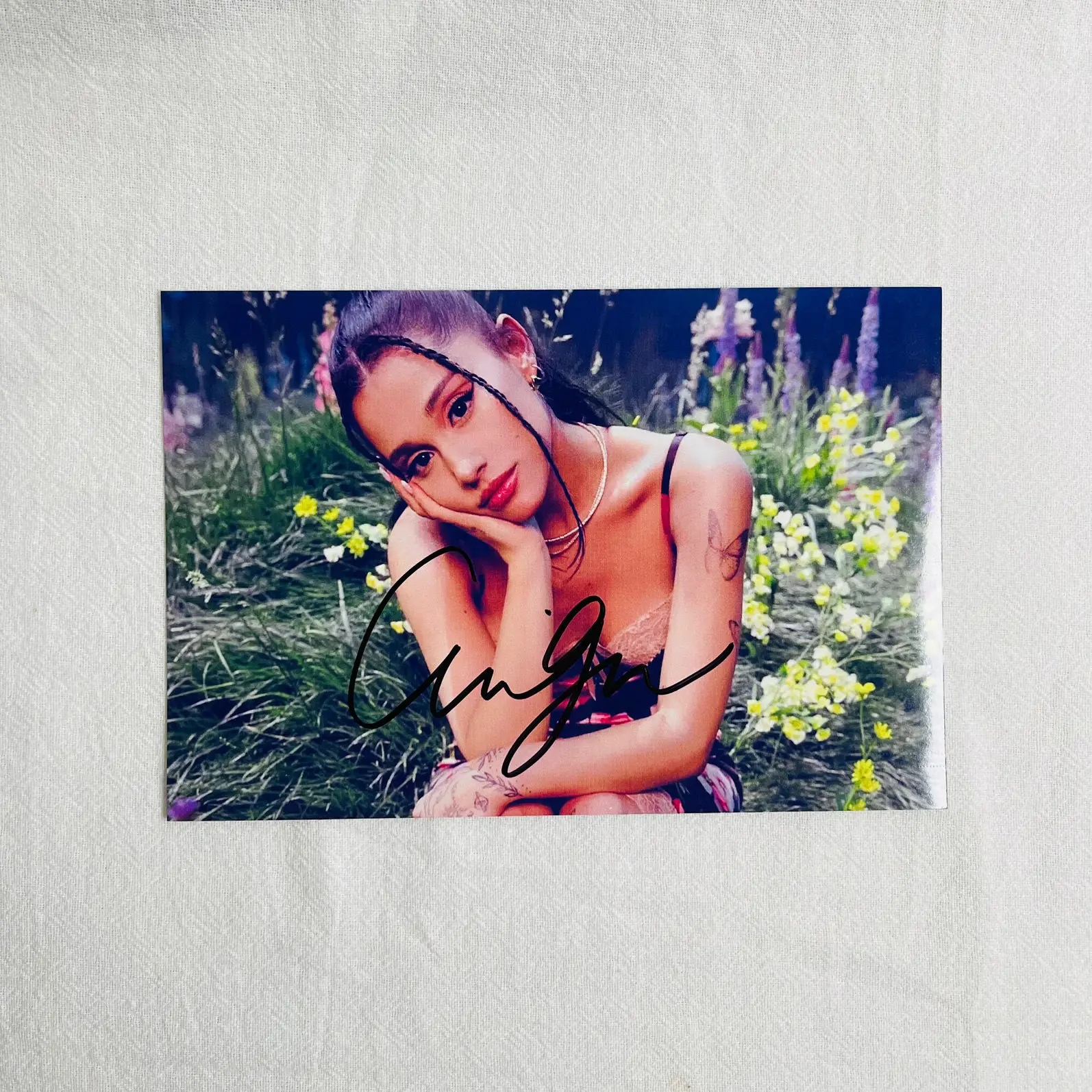 Ariana grande foto autografada, 6 polegadas, presente de aniversário para amigo