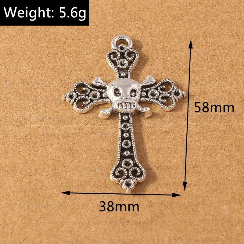 4 Stück Legierung Religiöses Kreuz Charms für Schmuckherstellung Gothic Punk Metall Anhänger DIY Ohrringe Halskette Zubehör Zubehör – Detail 8