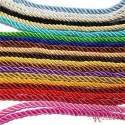 Wholesale 5mm Satin Polyester Cords Three strands of Rope Diy Findings , the price is for 5 meter,tell us color code (T7006)