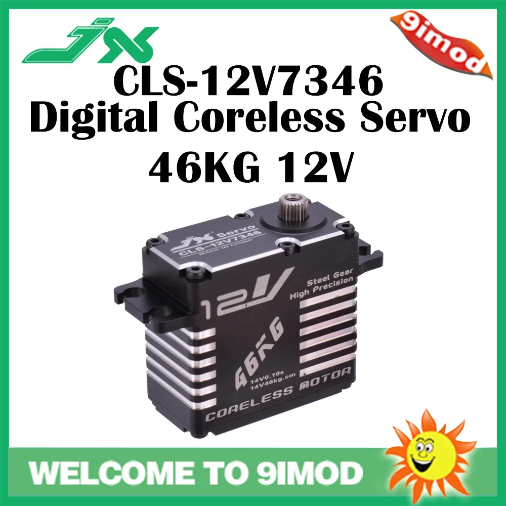 JX CLS-12V7346 46KG 12V Servo 180 Degrees HV High Precision Steel Gear Digital Coreless Servo CNC Aluminium Shell servo