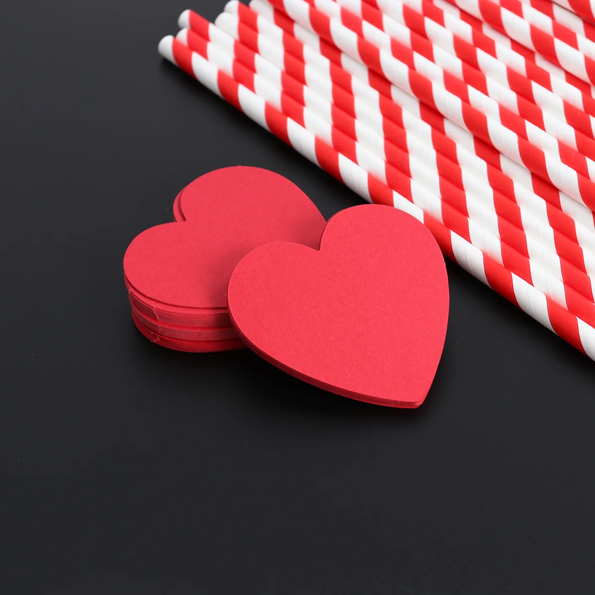 

40Pcs Heart Paper Drinking Straws Mini Ornaments for Wedding Party Banquet Decoration Cocktail Smoothie Party Supplies